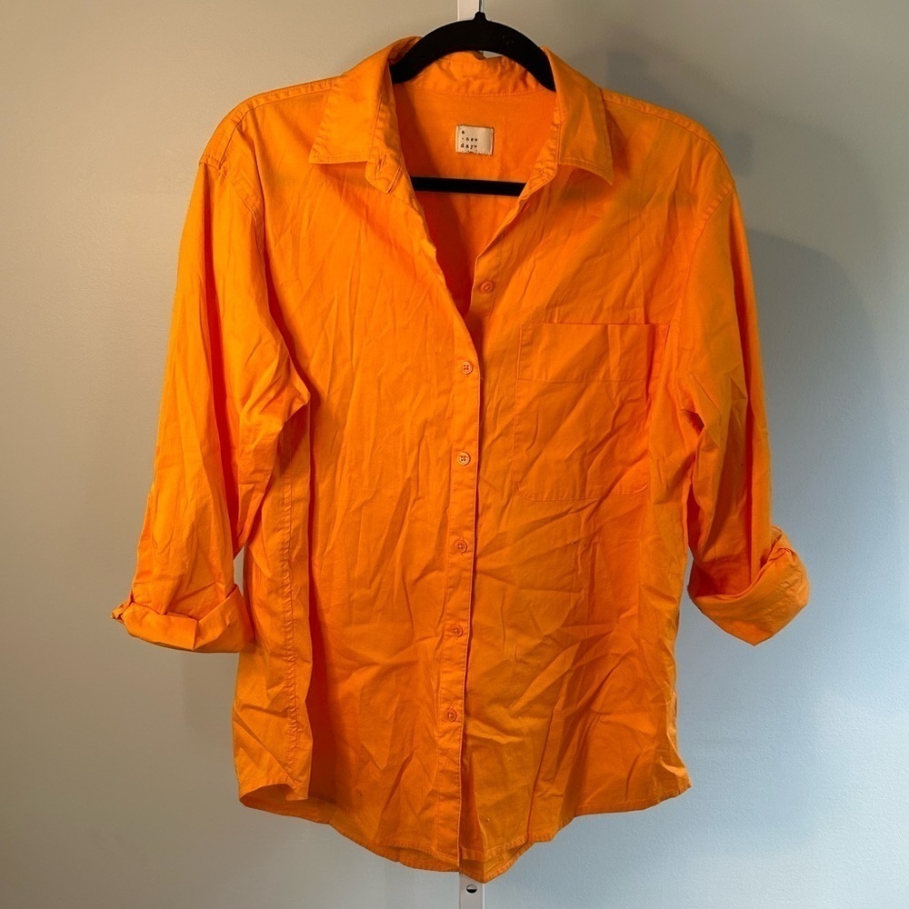 A New Day Orange Button Down Shirt